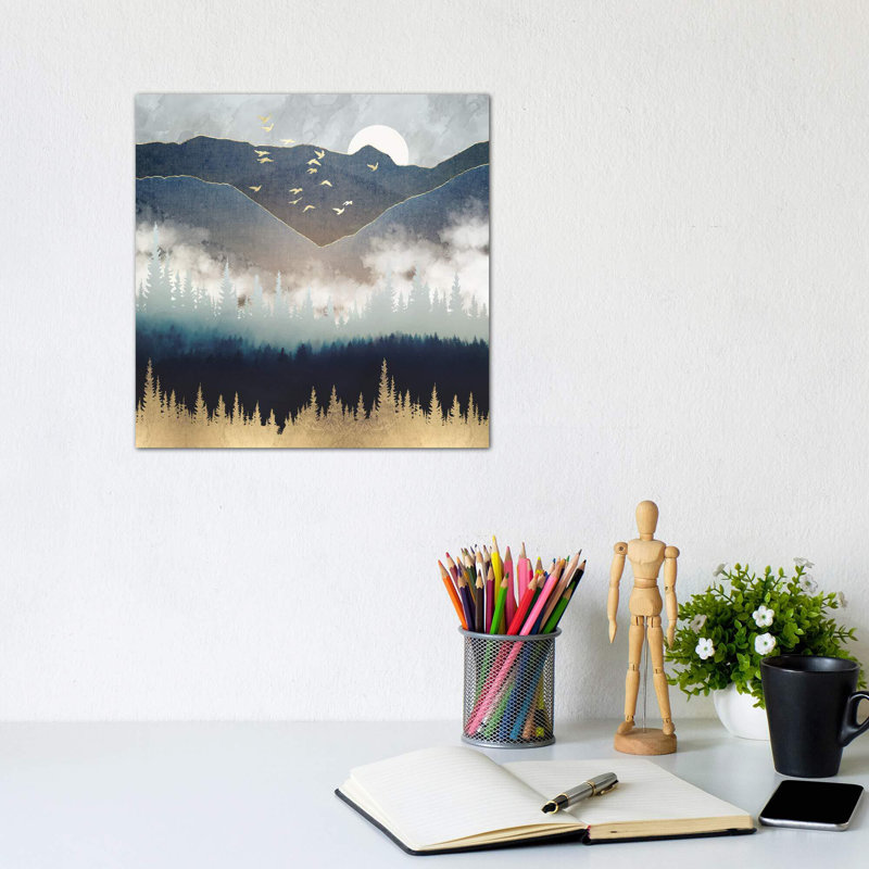 « blue mountain brume » par spacefrog designs-print, Toile tendue, H 12 po x l 12 po x P 0,75 po
