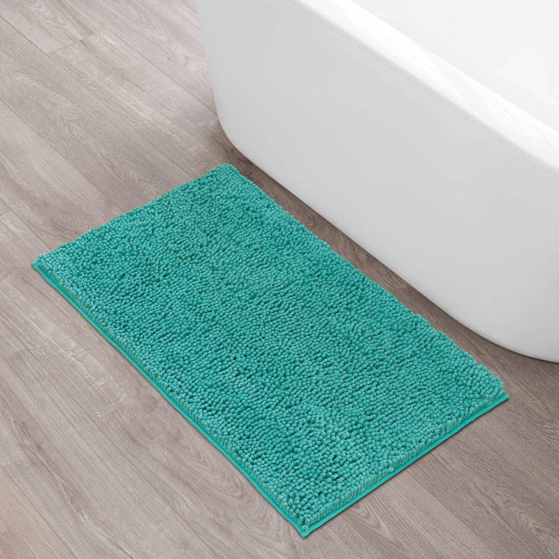 Non-Slip Bath Mat - Basics by Wayfair™, Marine Blue, Single - 27" L x 45" W