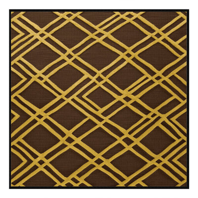 Machine Washable Trellis Brown Area Rug