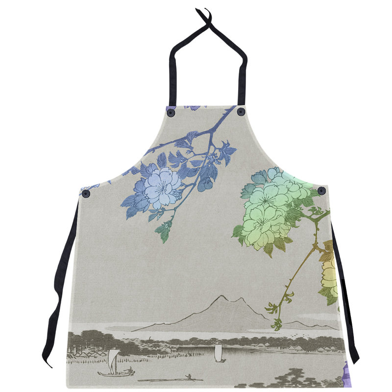 Bib Apron, Gray/Blue/Yellow