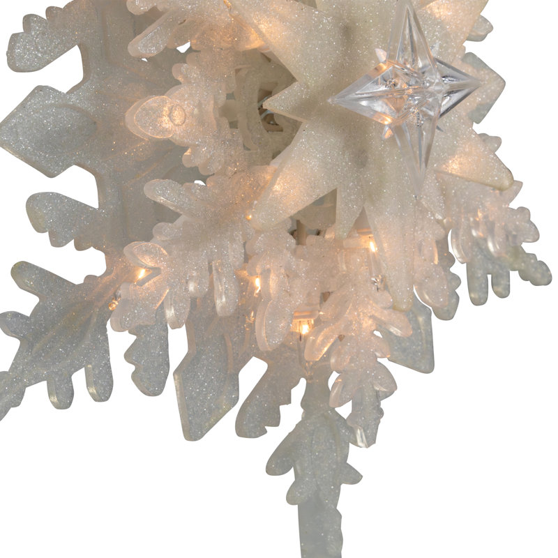 Décoration pour sommet de sapin de Noël en forme de flocon de neige 10 po