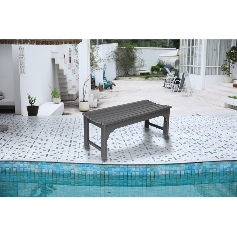 Banc en PEHD Adirondack, siège en poly pour terrasse, cour arrière, Gris