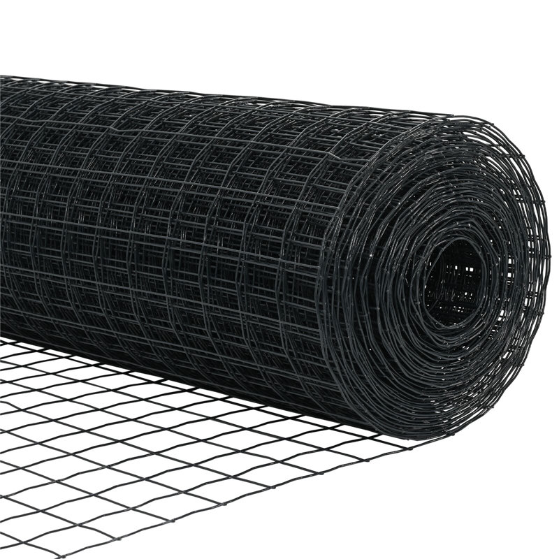 80cm H x 2500cm W Powder-Coated Steel Border Fencing, Grey, 40 x 2500 x 2.7 cm