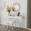 Albana Round Wood Framed Wall Mounted Accent Mirror in Silver