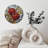 Red Roses Golden Leaves Mosaic Clock