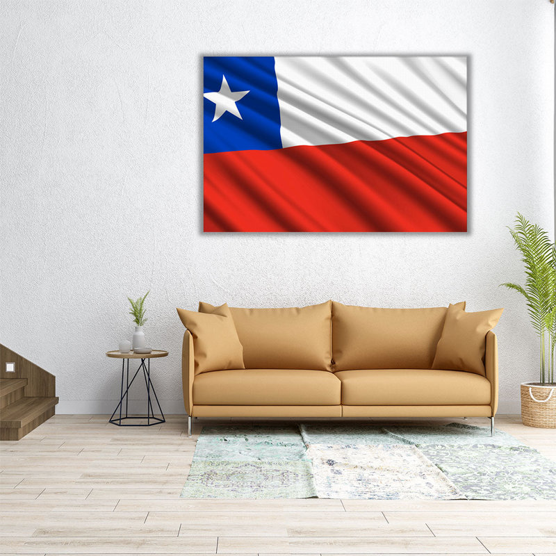 Drapeau du Chili, impression sur toile, H 12 po x l 18 po