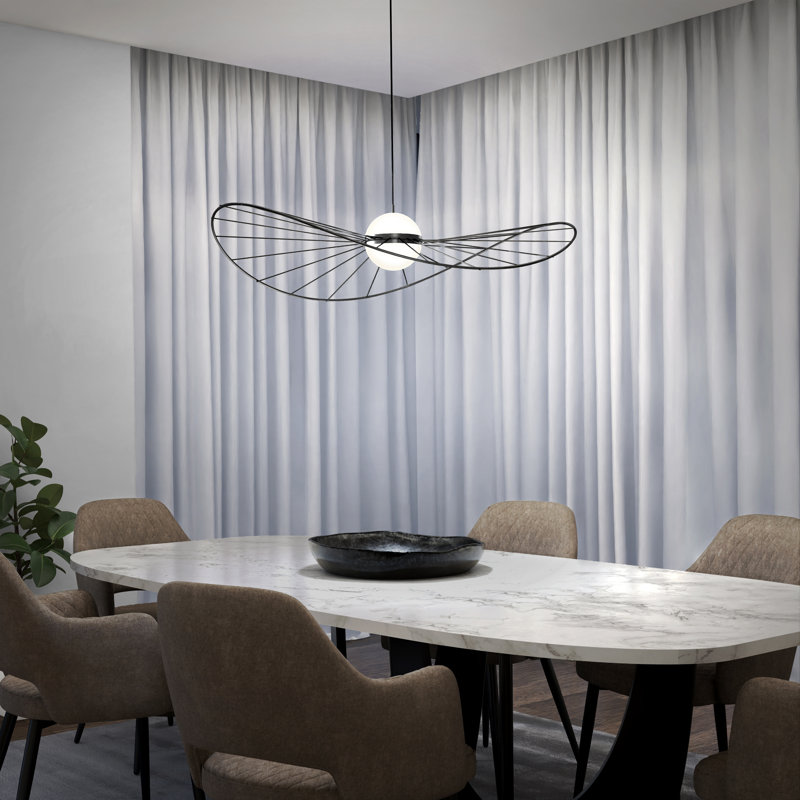 Kalev 1 - Light Matte Black LED Sphere Pendant