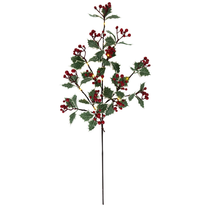 Faux Holly/Berry Branch