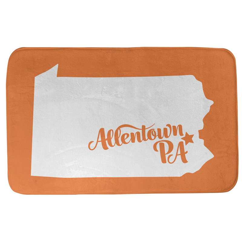 Tapis pour salle de bain allentown pennsylvanie, l 21 po x L 34 po, Orange, Allentown, Pennsylvanie