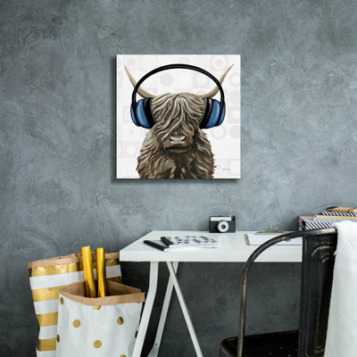 «Music Cow Blue C» par Yvette St. Amant, art mural sur toile