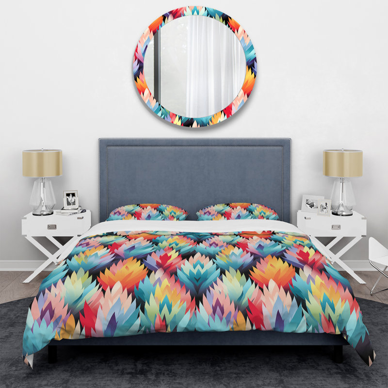 Ensemble de housse de couette Ikat Harmony, Housse de couette pour très grand lit et 2 très