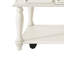 Table à cocktail rétro, tiroir pour télécommandes, tablette spacieuse, roues verrouillables, gris et blanc, sous-verres en matériaux, structure en pin-1893277835