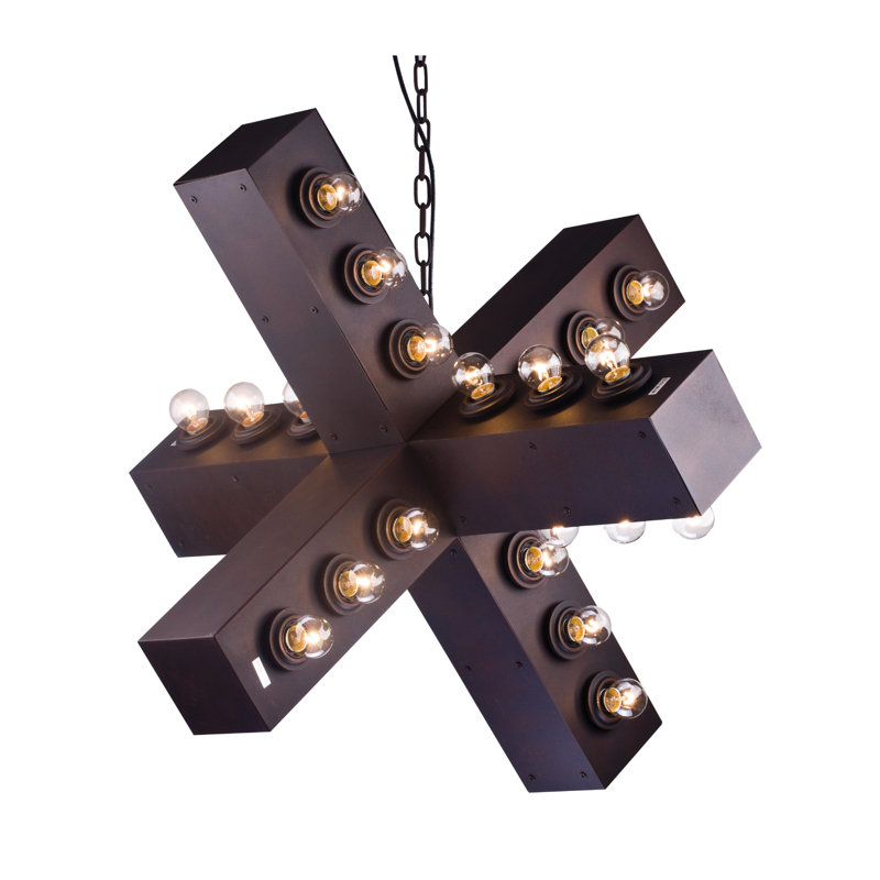 Lustre géométrique unique à 36 lumières Antisha