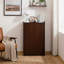 Table pliante en noyer brun et bambou