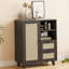 Buffet en rotin avec tablette réglable, buffet avec tiroirs pour le salon, la cuisine, le vestibule-458882190