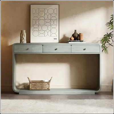 Antique-Style Console Table with 3 Drawers