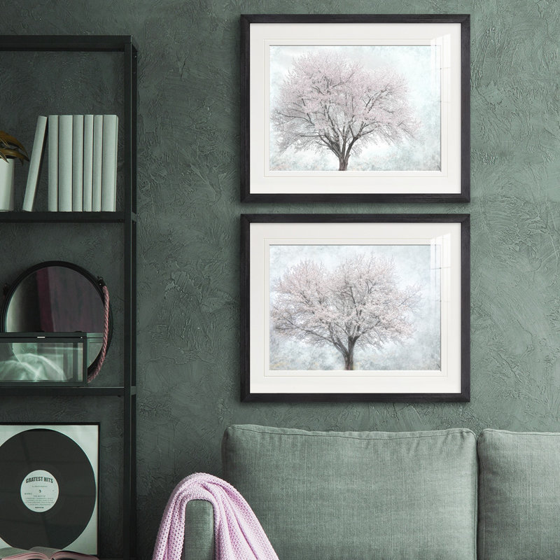 Reproduction de photo sur toile, Papier avec cadre noir, Blanc mat