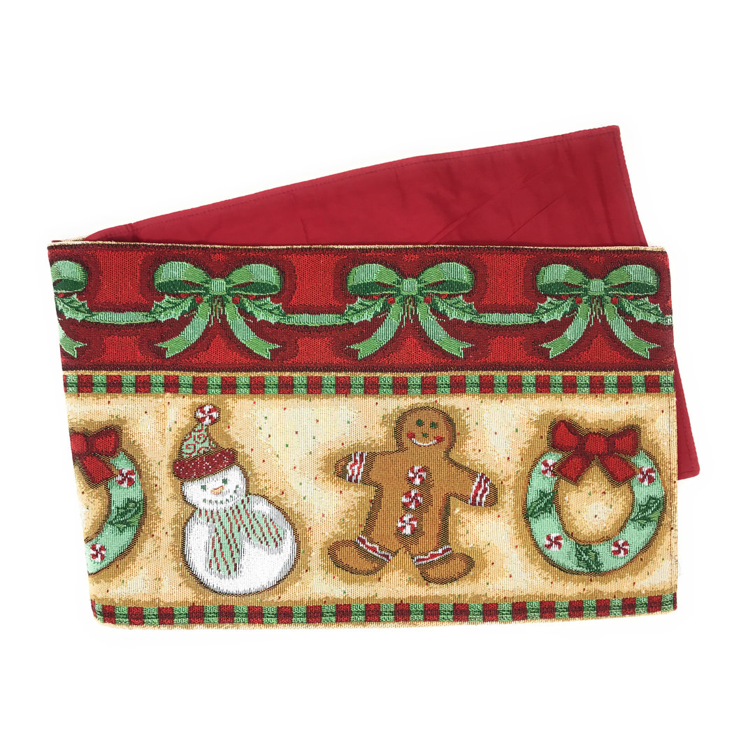 Schulz Geometric Cotton Blend Gingerbread Christmas Table Runner The Holiday Aisle® 