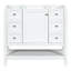Meuble-lavabo blanc de 36 po avec panneau et panneau en bois massif, lavabo en céramique, une armoire, trois tiroirs, finition peinte, autoportant, fixation de robinet simple de 4 po, meuble-lavabo à charnières en acier inoxydable, peuplier / caoutchouc-244647833