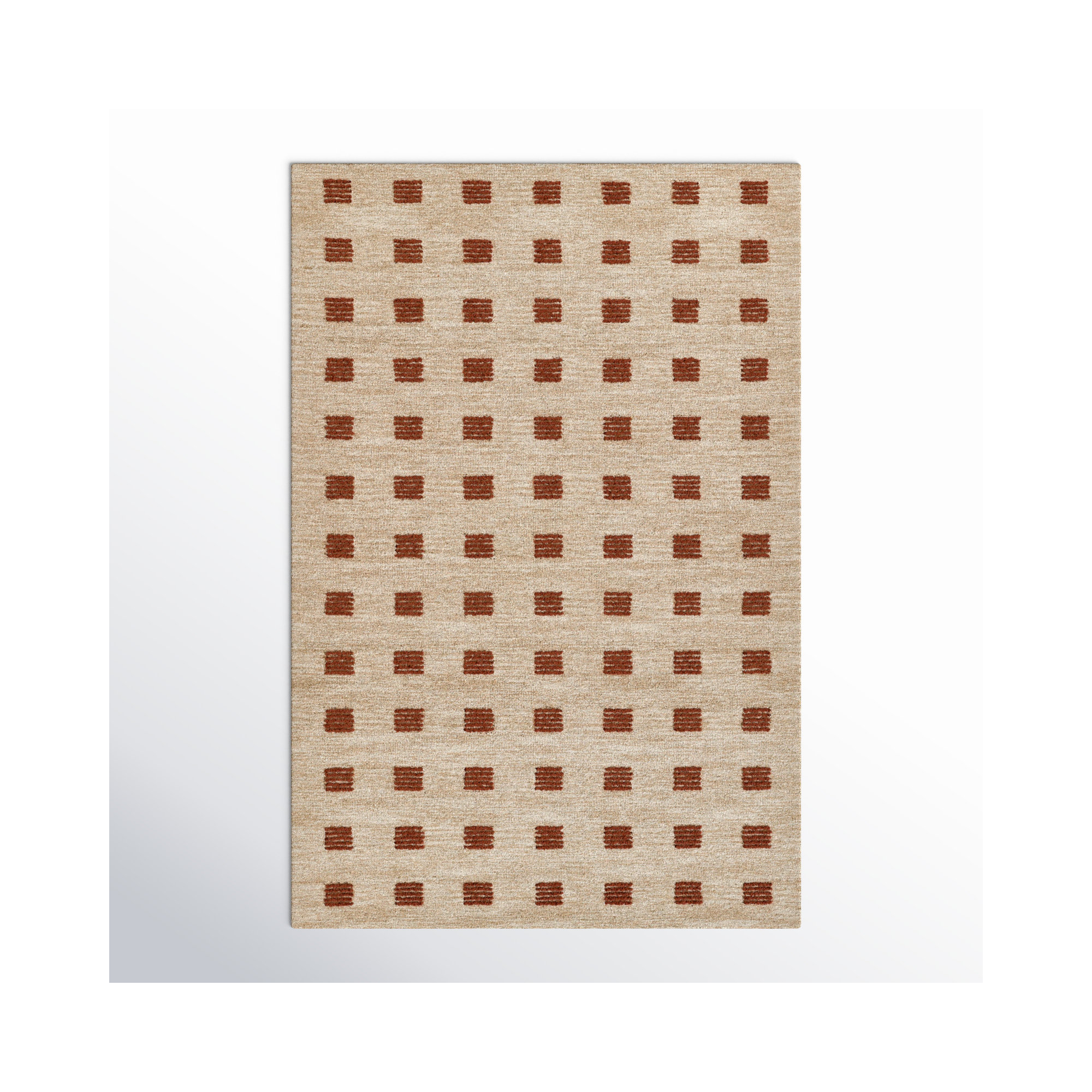 Lanora Hand Tufted Wool Red Rug, Rectangle  2' x 3'