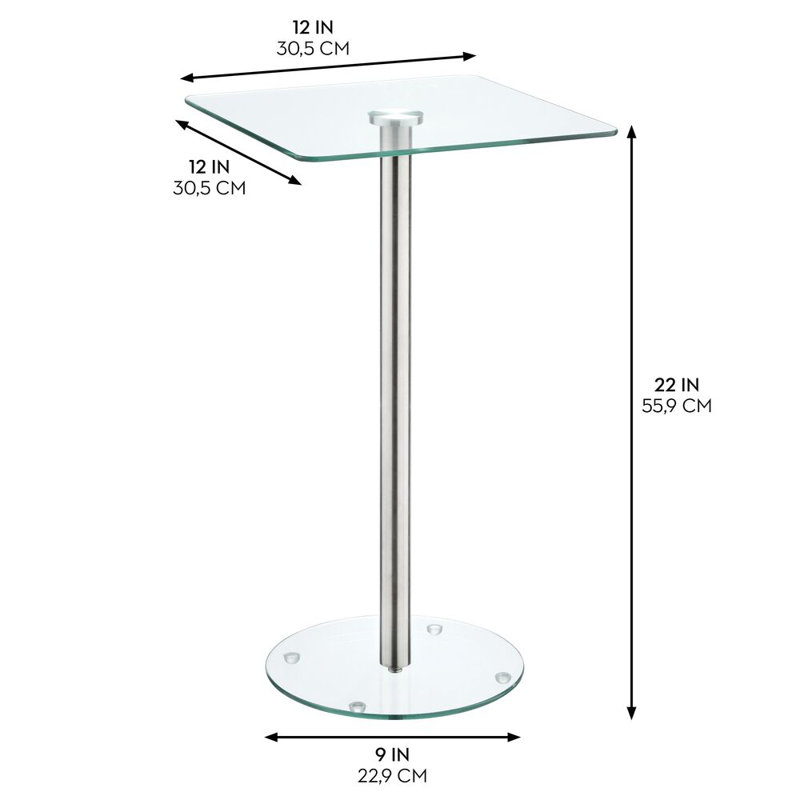Table à boissons carrée pour petits espaces iDesign, Chrome chrome