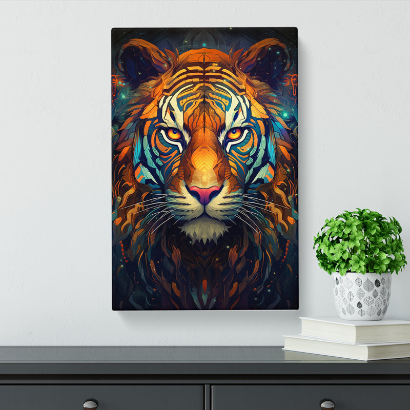 Tiger Futurism - Wrapped Canvas Print, 60cm H x 40cm W x 3cm D