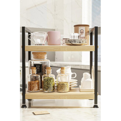 2-Tier Wooden Kitchen Organizer Shelf