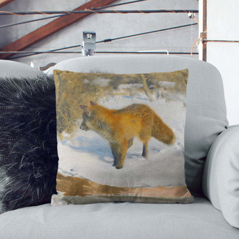 Fox in the Snow Vol.6 Scatter Cushion, Black, 55cm H x 55cm W x 20cm D