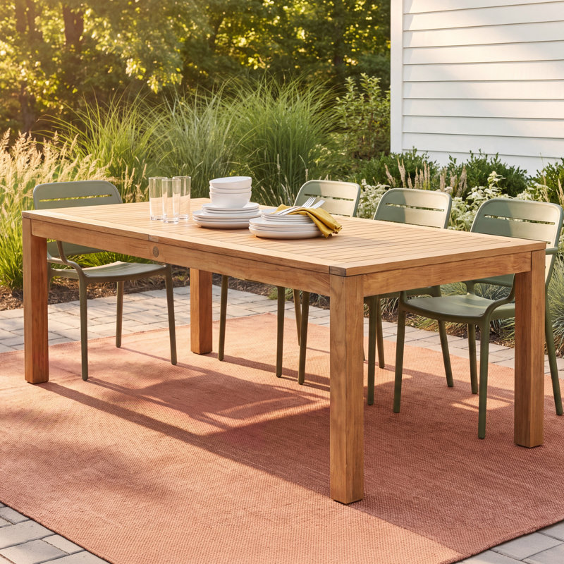 Tempo 87" W x 39" D Rectangular Teak Dining Table
