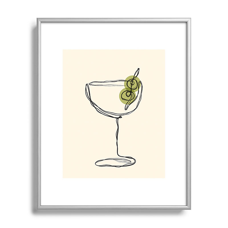 «Thespacehouse Dirty Martini Cocktail Drink», reproduction d'art encadrée, H 10 po x l 8 po, Noir