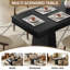 Table de salle à manger extensible de 160 à 220 cm pour 6 à 10 personnes, table de cuisine rectangulaire extensible en bois massif, style moderne du milieu du siècle, pour la cuisine et la salle à manger-1253096962
