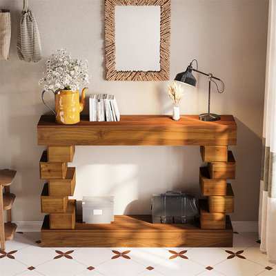 Console géométrique empilable en bois