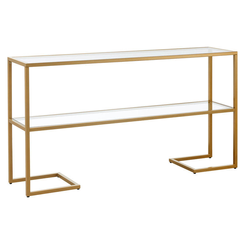 Glass Top Console Table, Gold