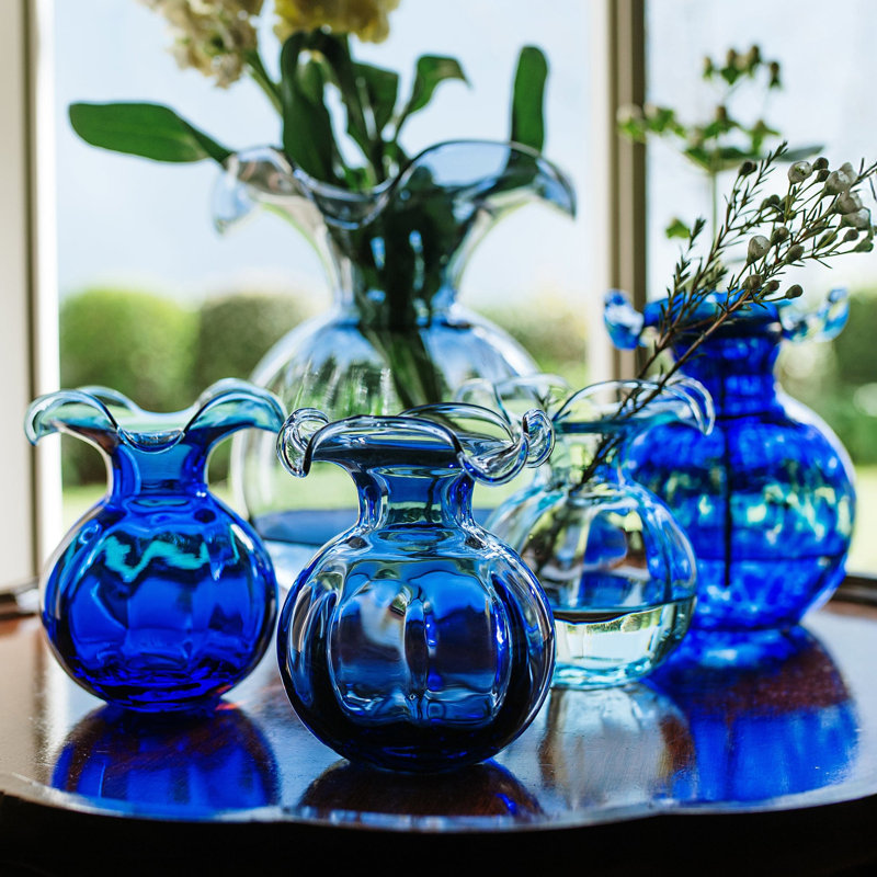 Vase en verre Hibiscus, H 5,5 po x l 5 po x P 5 po