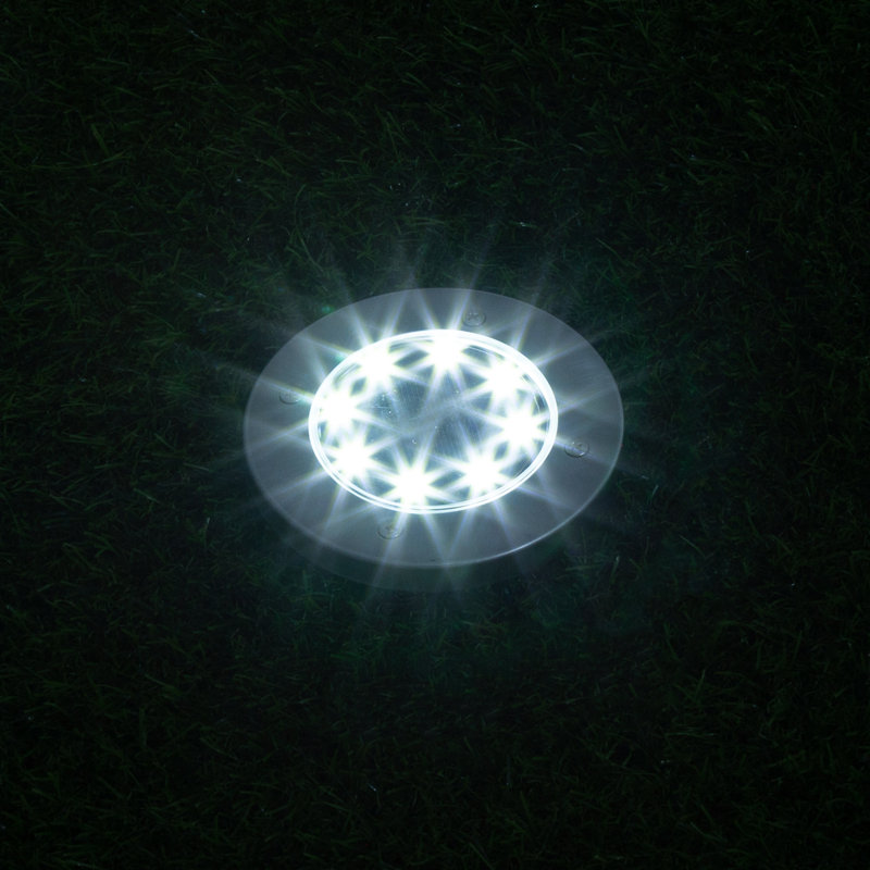White Solar Powered LED Metal Pathway Light Pack, Set of 8