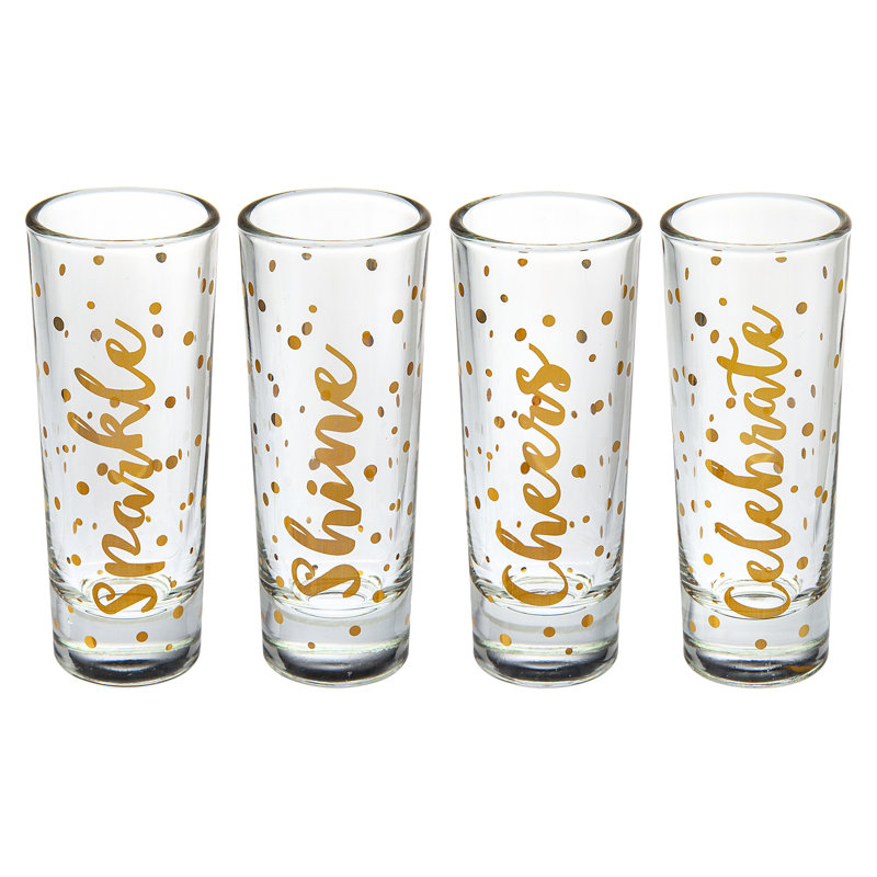 Godinger Christmas Celebration 4-Piece 1 oz. Shot Glass Set