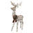 Rattan Standing Reindeer with Bow and LED Lights
