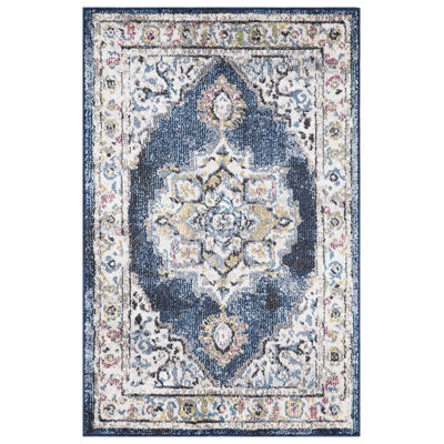 Emmah Mediterian Navy Medallion Rug