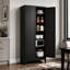 Armoire de cuisine 75 po en métal avec 5 tablettes réglables, capacité de 180 lb, rangement autoportant pour la cuisine et la salle à manger-619828874
