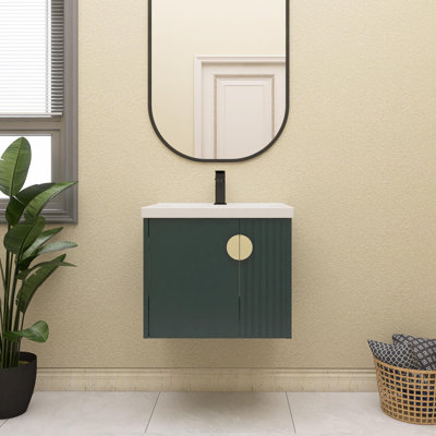Ivans 23.84'' Single Bathroom Vanity with Ceramic Top