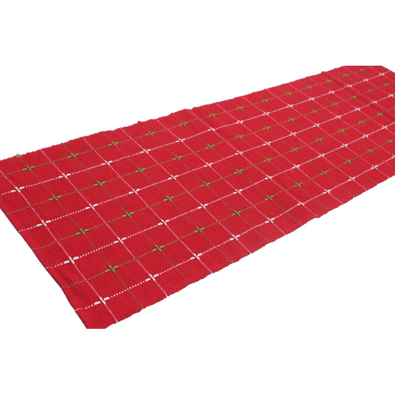 Chemin de table dobby de fêtes Kremer, Rouge