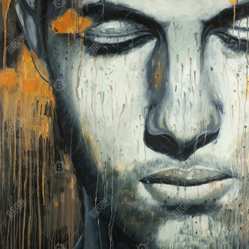 Abstract Man Face Canvas - Contemporary Figurative Home Decor