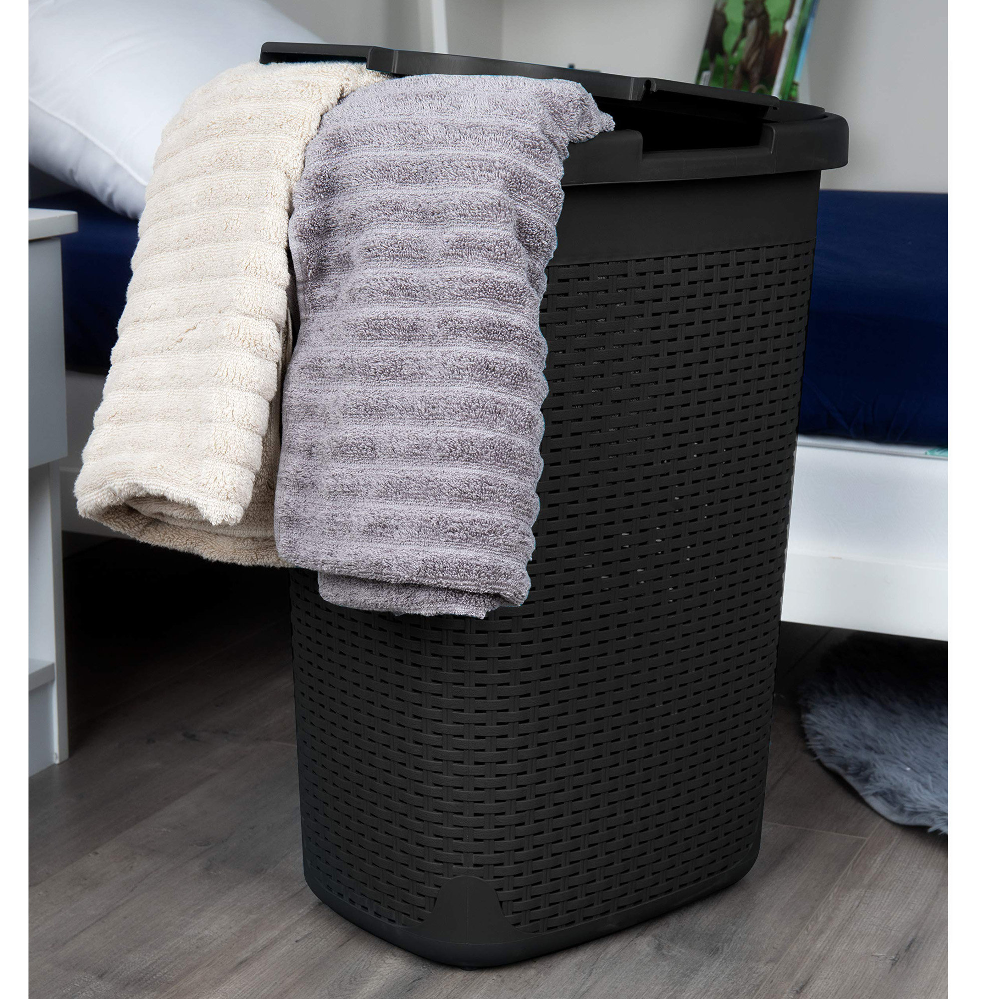 Rebrilliant Plastic Laundry Hamper with Handles | Wayfair