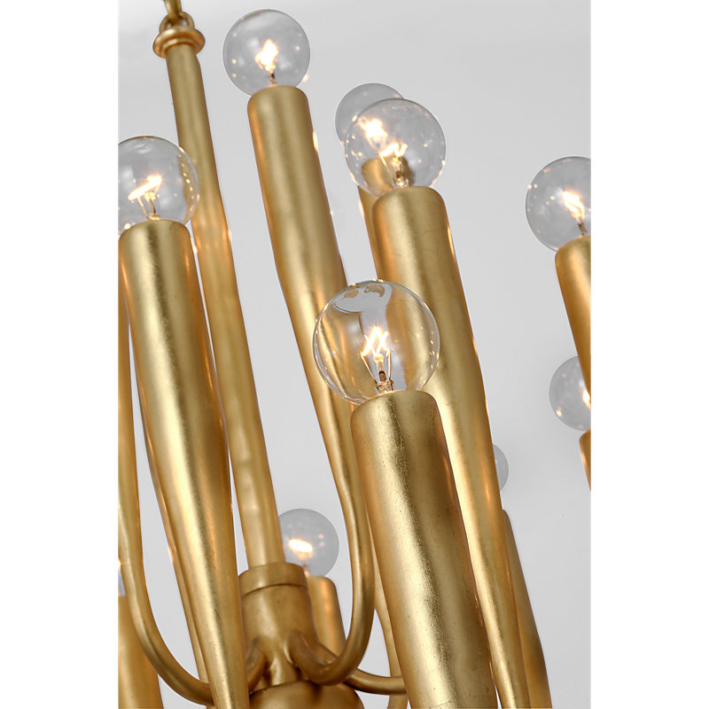 Julie Neill 30 - Light Chandelier, 34" H x 30" W x 30" D, Antique Gold Leaf