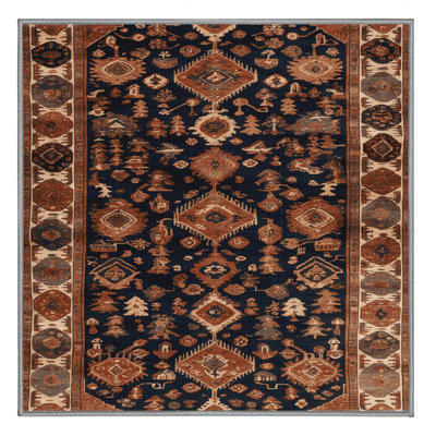 Machine Washable Turkish Brown Area Rug