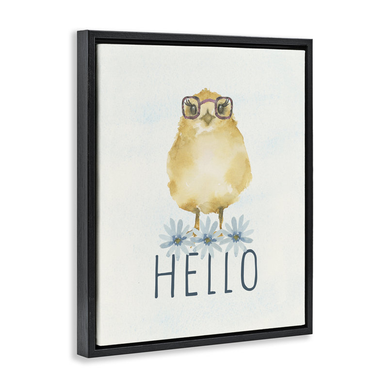 Cadre flottant Hello Hello, Cadre flottant noir de jais, H 21 po x l 17 po