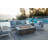 Madison 60" Concrete Natural Gas Fire Pit Table with Wind Guard & Burner Lid-1917175224