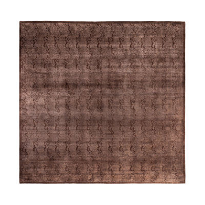 Rachal One-of-a-Kind Hand-Knotted Square Area Rug - Beige, 12' 1" x 12' 3"