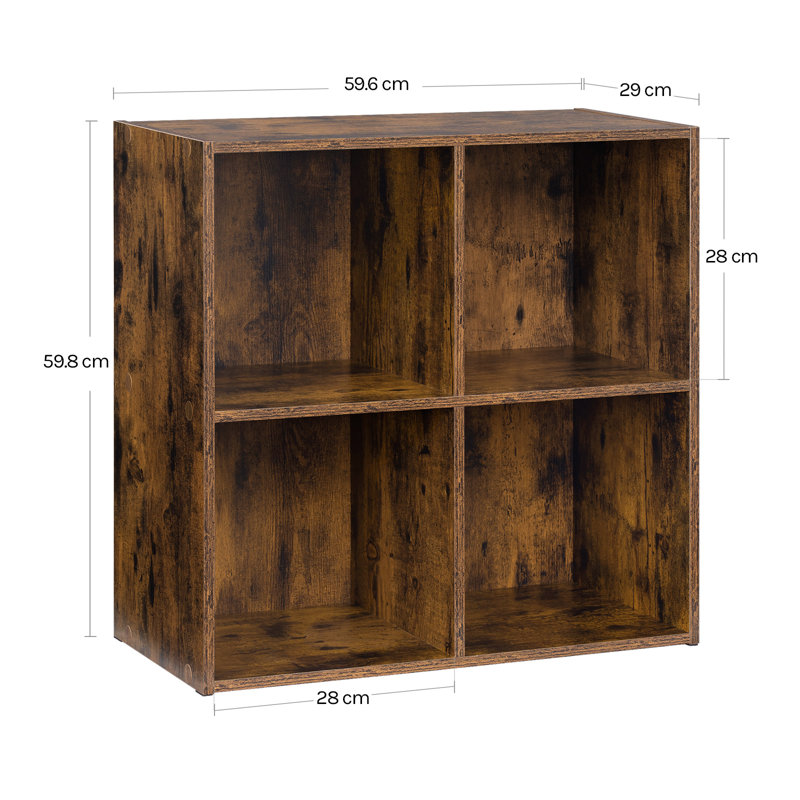 Cube Bookcase, Vintage Brown, (2 Shelves) 59.8cm H  x 59.6cm W  x 29cm D