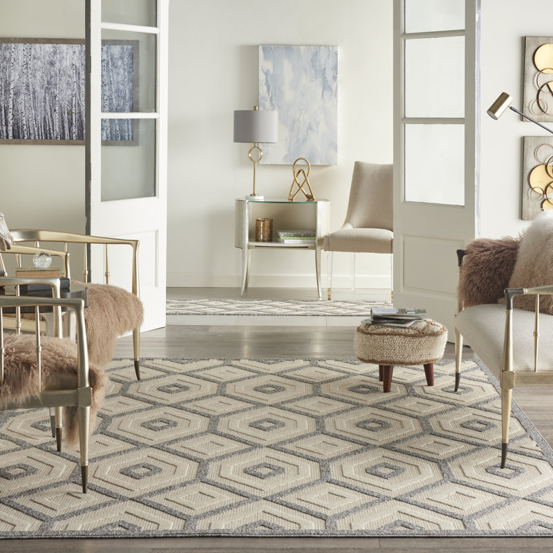 Cozumel Geometric Indoor / Outdoor Area Rug, Rectangle 122 x 183cm